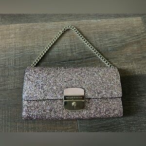 Kate spade pink glitter clutch
